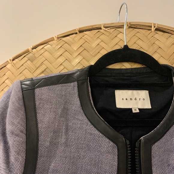 Sandro Jackets & Blazers - Gorgeous Sandro Cropped Leather Trimmed Jacket